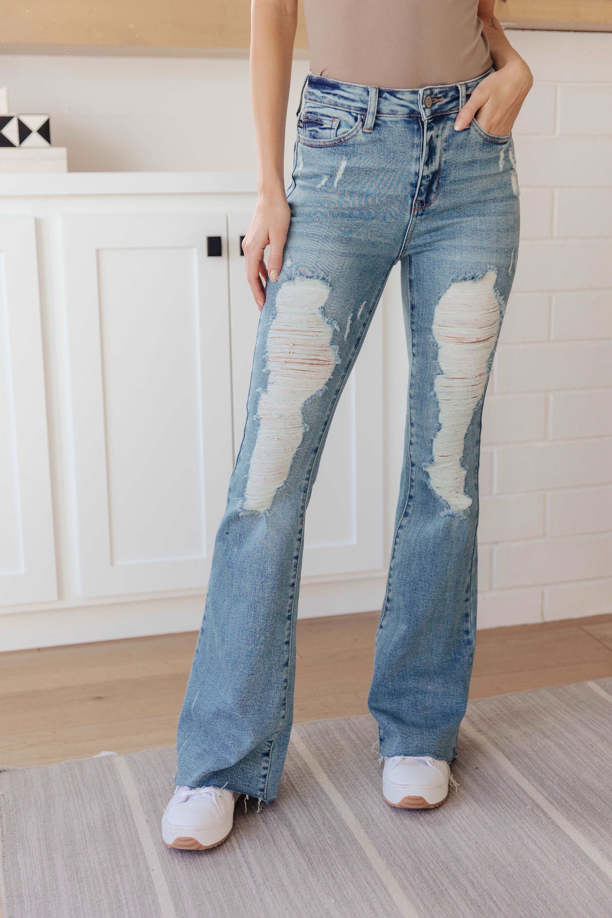 Kiana High Rise Heavy Destroy Flare JB Jeans