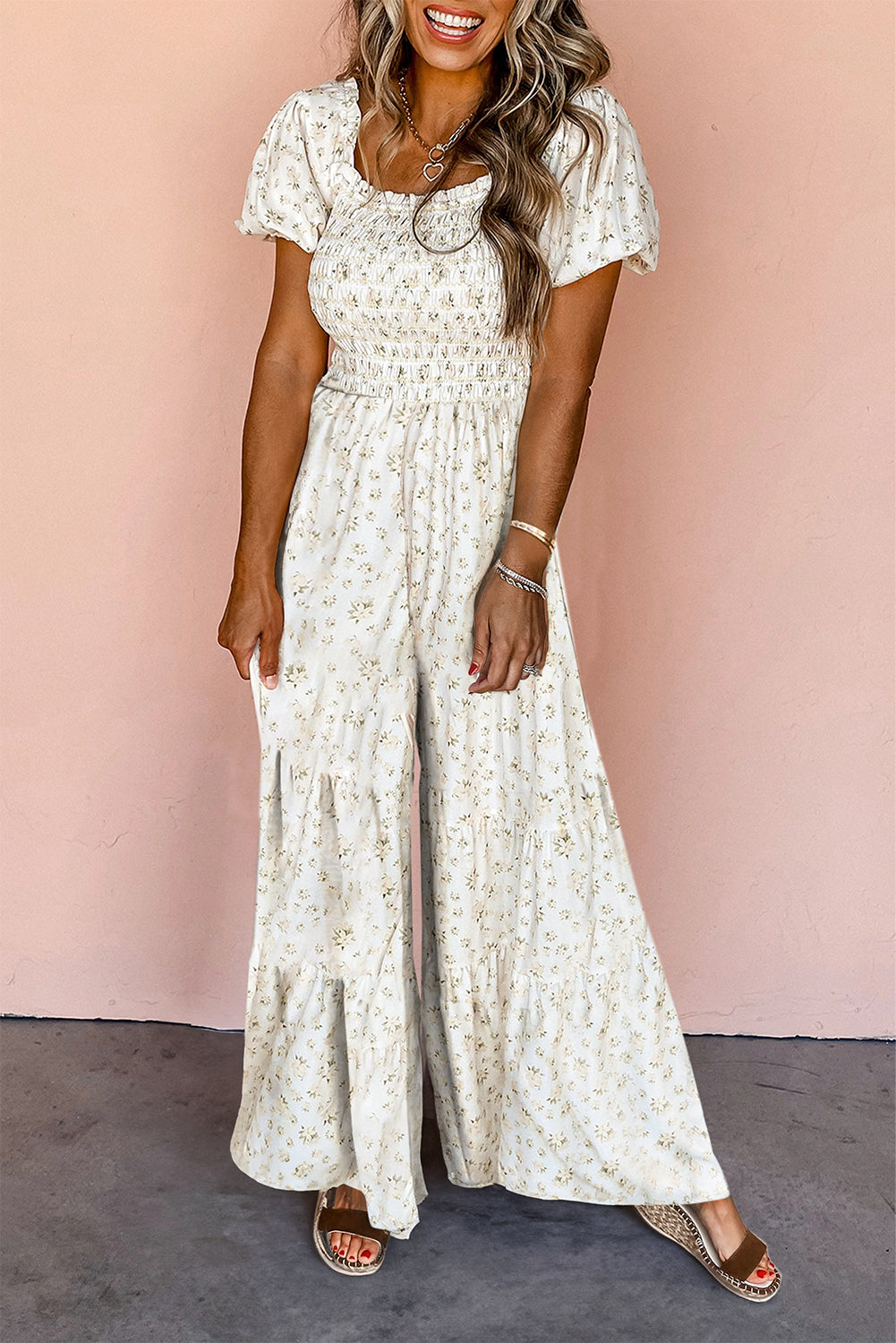 White Floral Jumpsuit