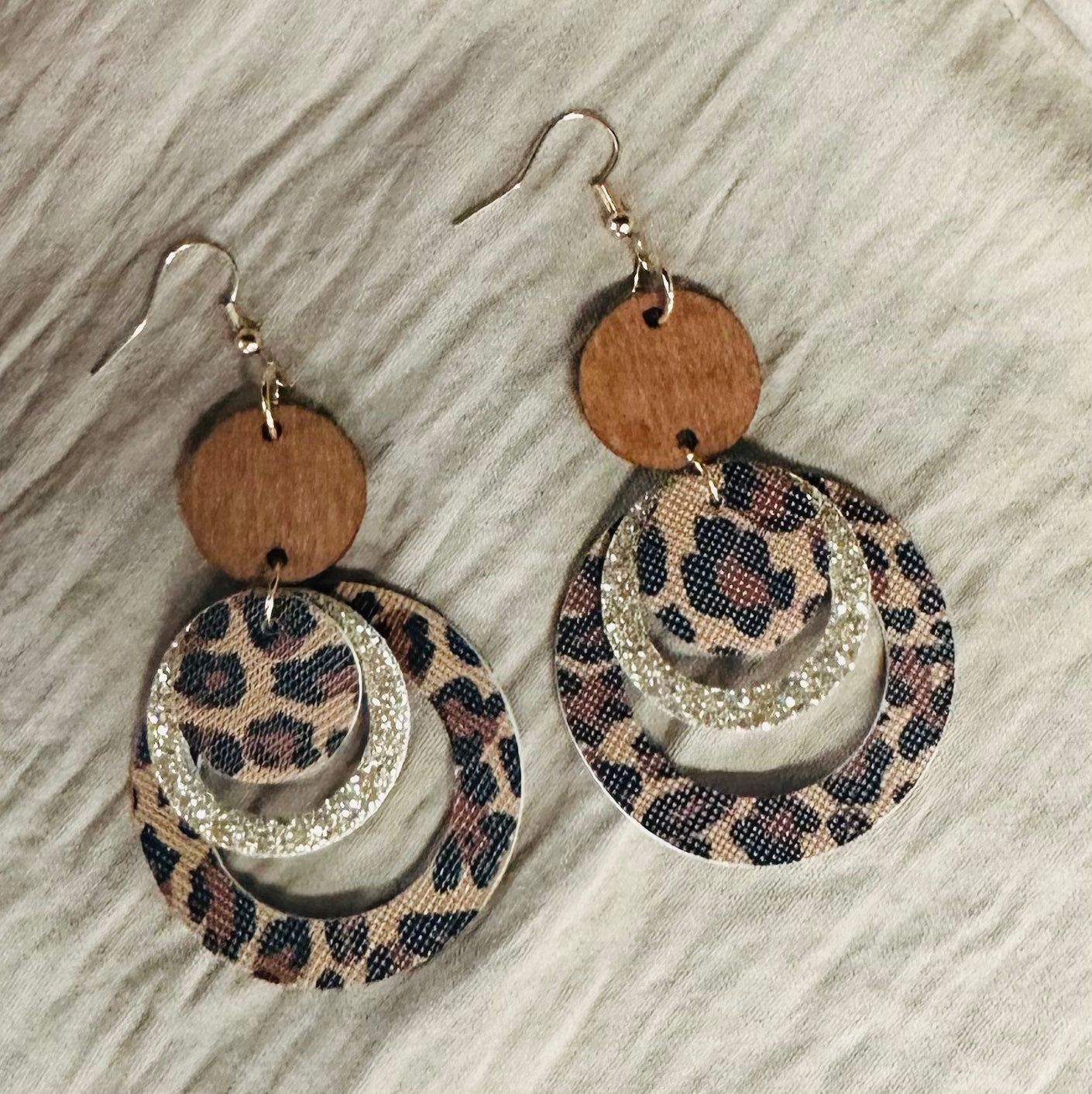 Leopard Circle Earrings