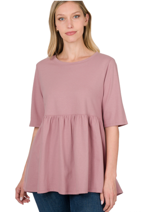 Light Rose Zenana Babydoll Top