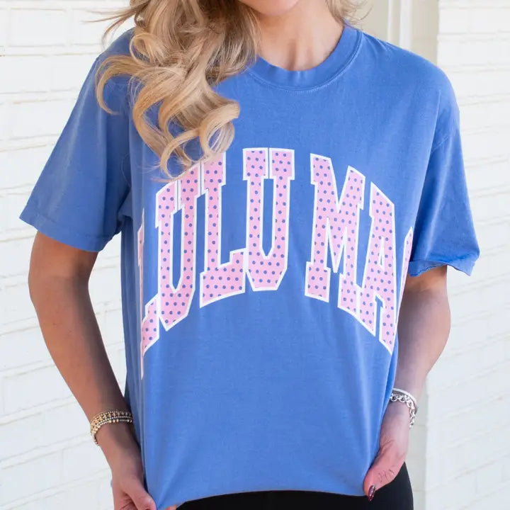 Lulu Mac Blue & Pink Polka Dot Tee