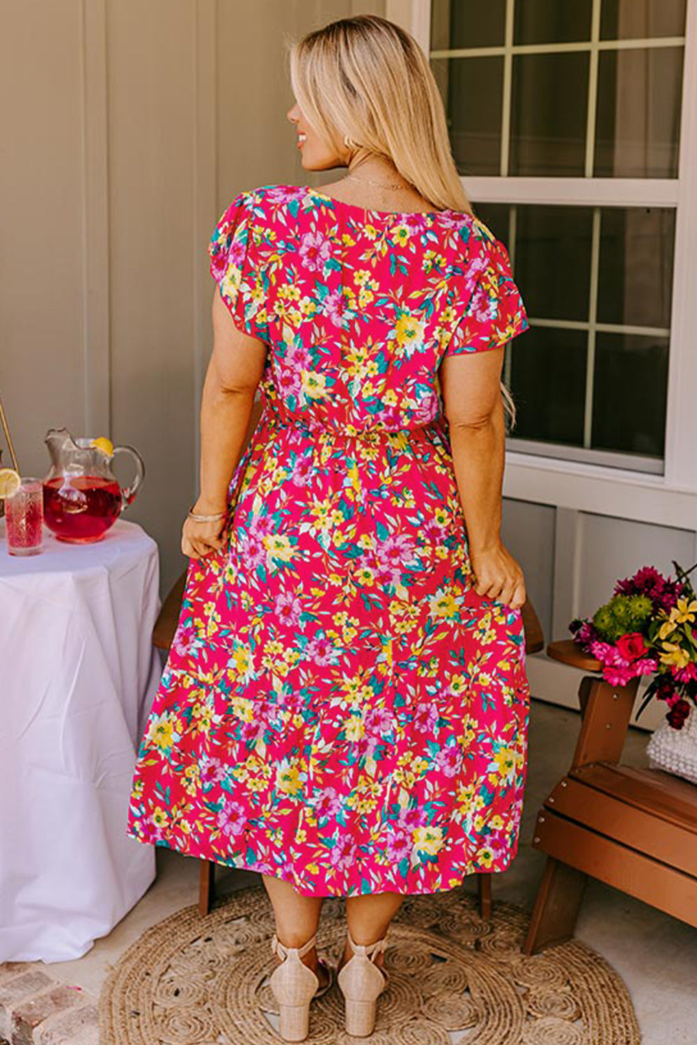 Vibrant V-Neck Dress