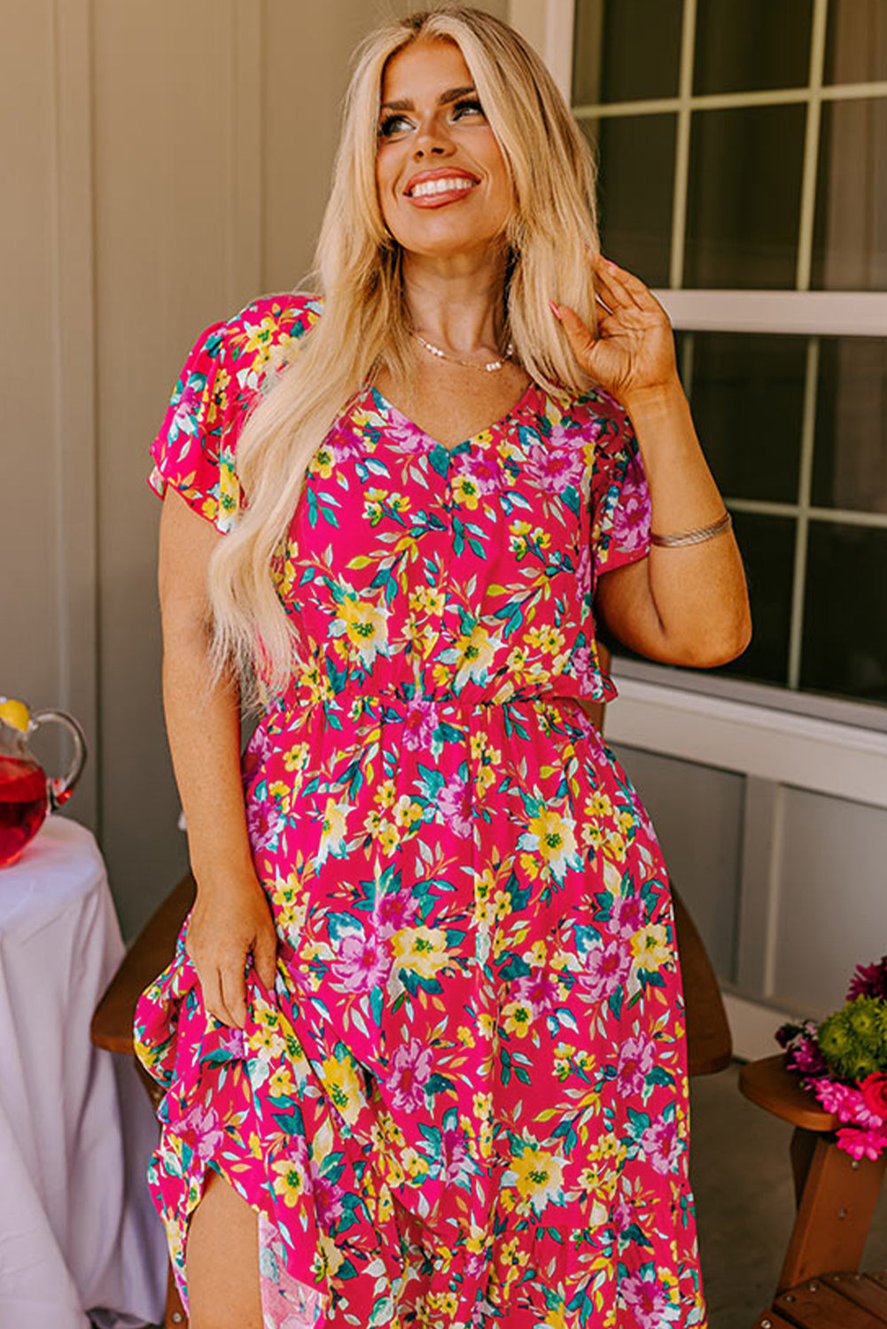 Vibrant V-Neck Dress