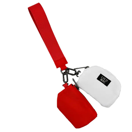 Lulu Mac Double Pouch Wristlet (Red/White)
