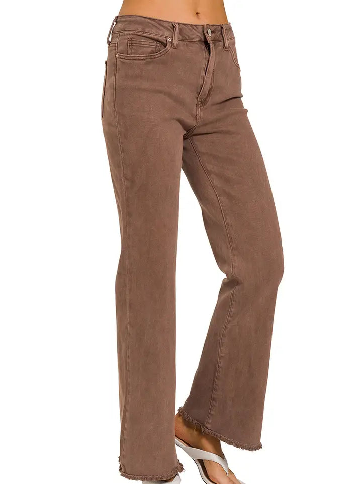 Rum Frayed Hem Jeans