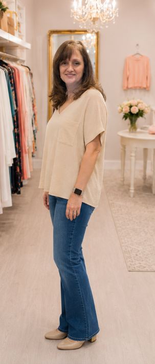 Beige Dolman Top