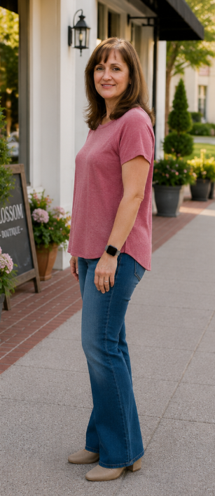 Cabernet Waffle Short Sleeve Top