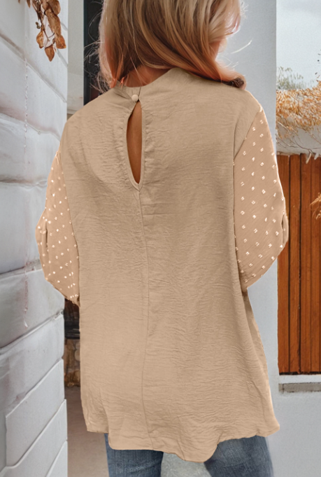 Swiss Dot Balloon Sleeve Top