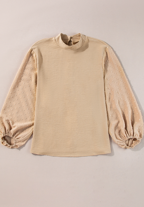 Swiss Dot Balloon Sleeve Top