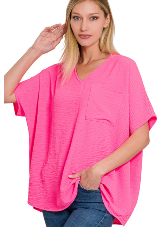 Hot Pink Zenana Doleman Top