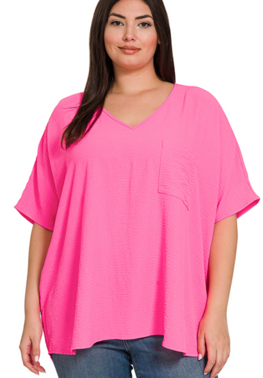 Hot Pink Zenana Doleman - CURVY