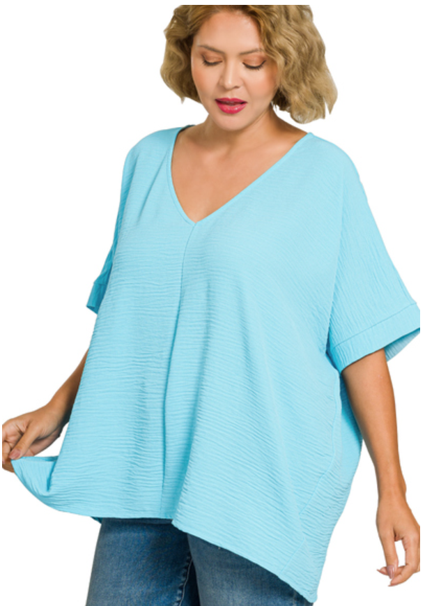 Sky Blue Zenana Dolman Top
