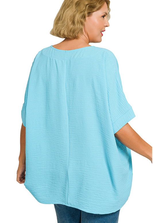 Sky Blue Zenana Dolman Top