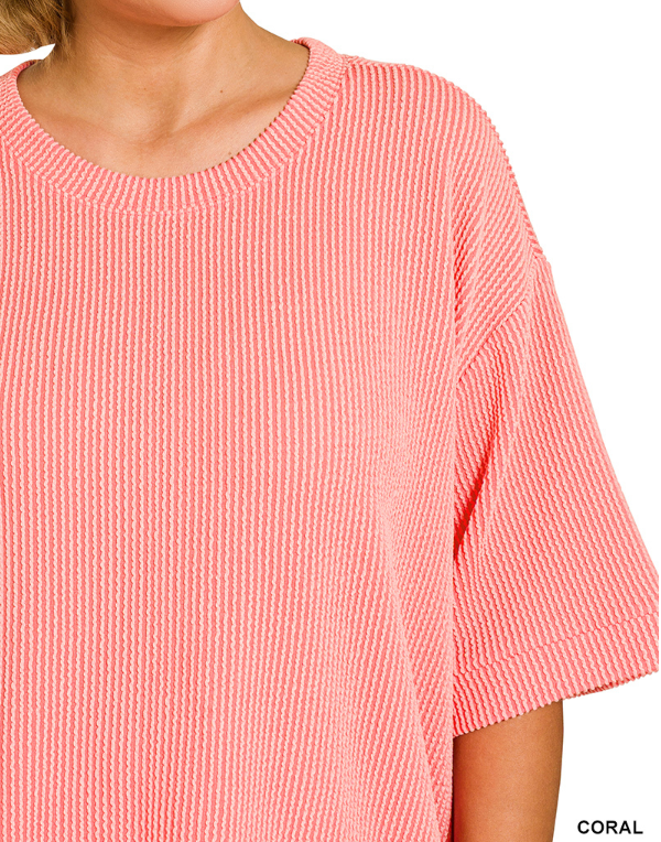 Coral 2 Piece Ribbed Set