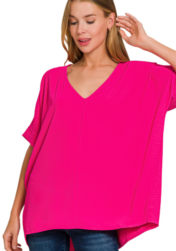Pink Dolman Short Sleeve Top