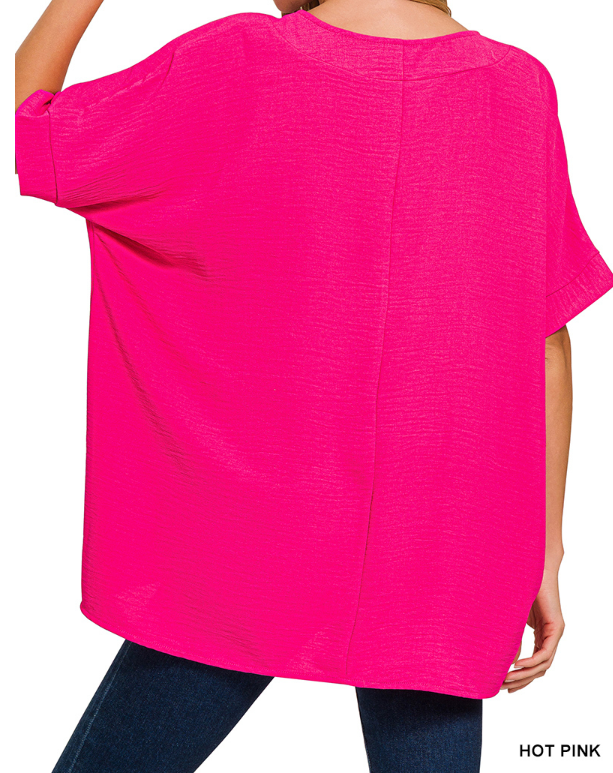 Pink Dolman Short Sleeve Top