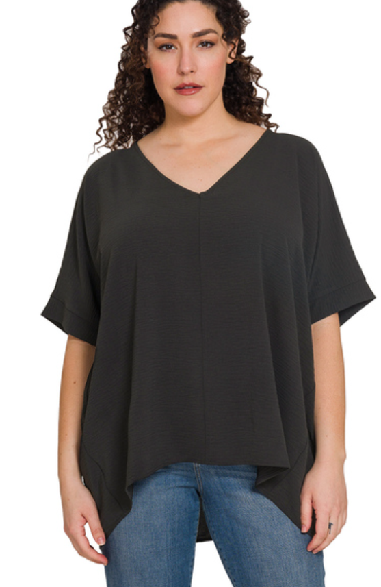 Black Zenana Dolman Curvy Top