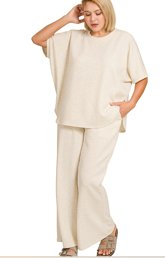 Curvy Ivory Pant Sets