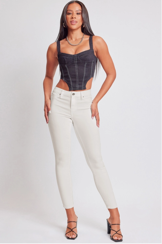 YMI Hyperstretch Mid-Rise Skinny Jean Vanilla