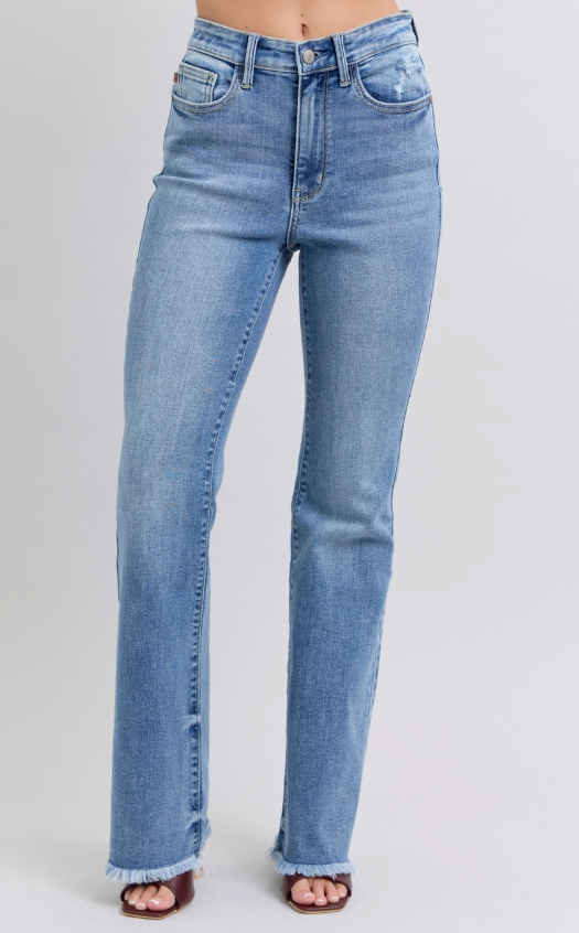Judy Blue Bootcut Fray Hem Jeans
