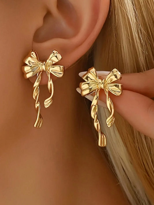 Gold Bow Earrings