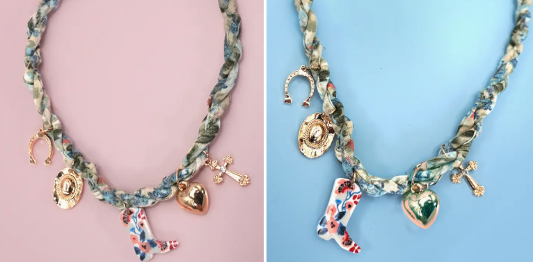 Boot Hat Cross Horseshoe Scarf Charm Necklace