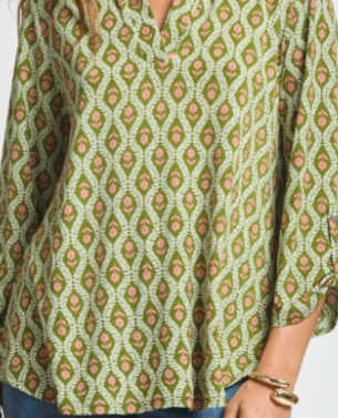 Olive Lizzy 3/4 length sleeve - CURVY