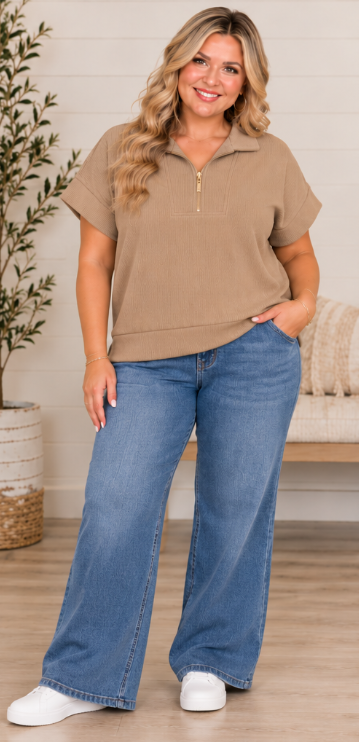 Plus Size Cocoa Zip Vest