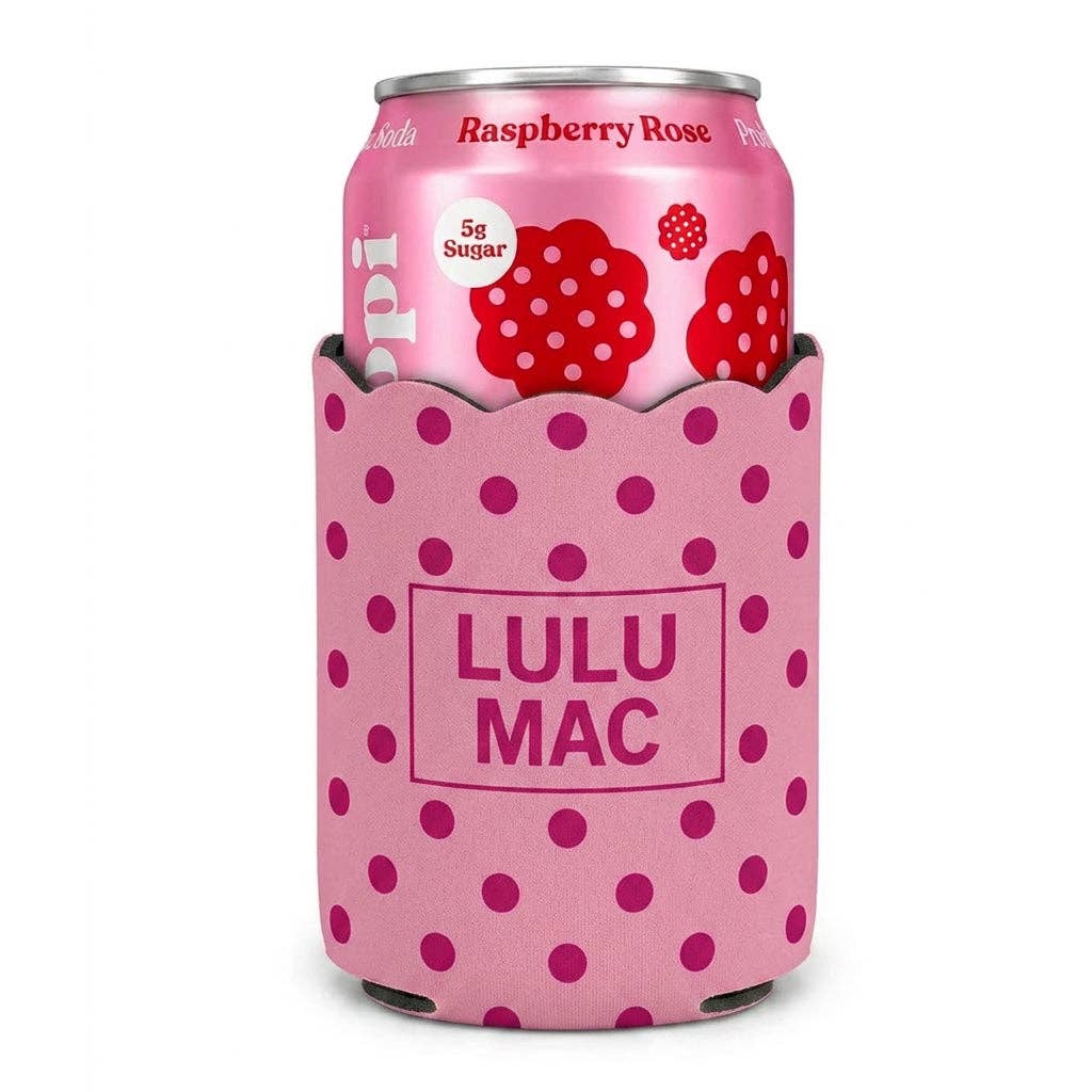 LULU MAC Pink/Hot Pink Dot Koozie