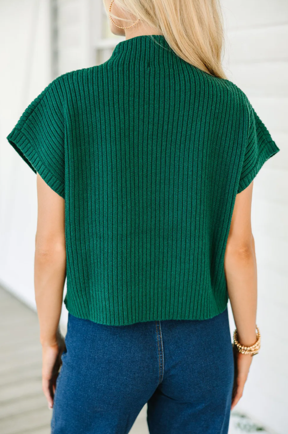 Green Ribbed Sweater