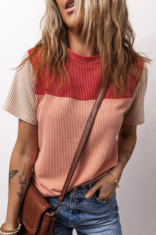 Red Ribbed Top