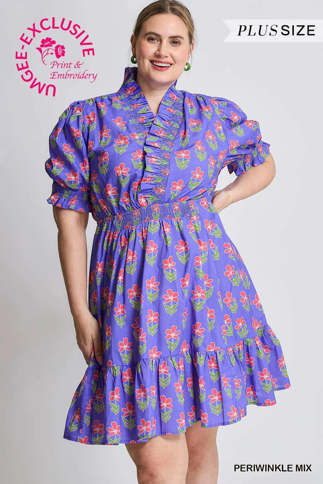 Curvy Periwinkle Baby Doll Dress
