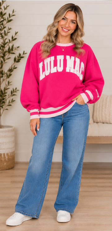 Lulu Mac Hot Pink & Light Pink Sweatshirt