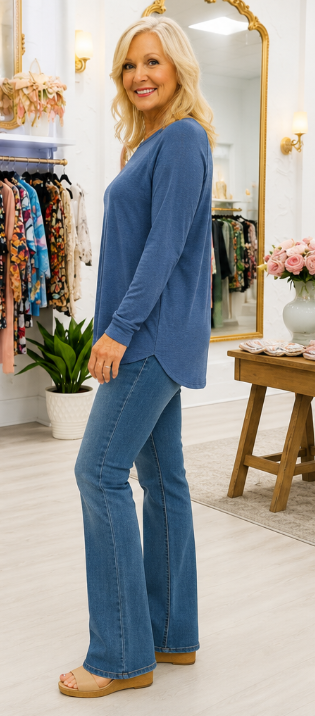 Curvy baby waffle long sleeve top