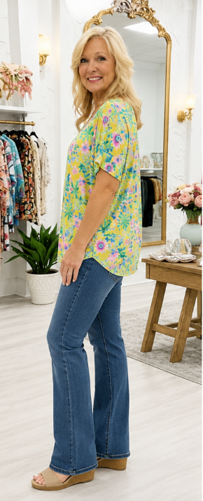 Yellow Easy Fit Tunic - Curvy